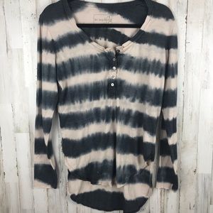 Tie Dyed Black Cream Henley Tunic We The Free S